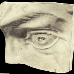 David´s Eye - Graphite drawing on paper by José F. Esquivel | 2022 | European academic drawing
