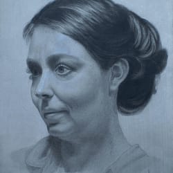 Nicolle - Graphite drawing on paper by José F. Esquivel | 2023 | Contemporary portrait drawing