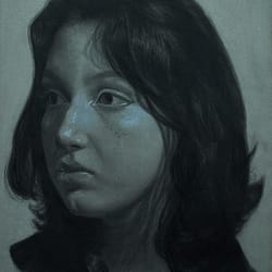 Portrait of Nephew - Graphite drawing on paper by José F. Esquivel | 2023 | Contemporary portrait drawing