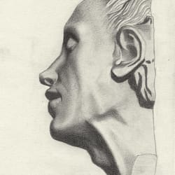 Corpse - Graphite drawing on paper by José F. Esquivel | 2021 | European academic drawing
