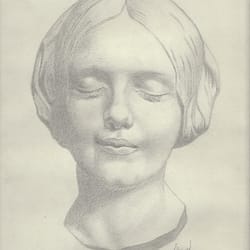 Drowned Girl - Graphite drawing on paper by José F. Esquivel | 2021 | European academic drawing