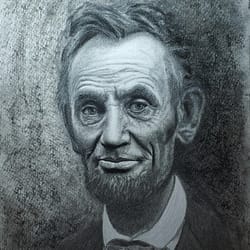 Abe - Charcoal drawing on paper by José F. Esquivel | 2023 | Contemporary portrait drawing